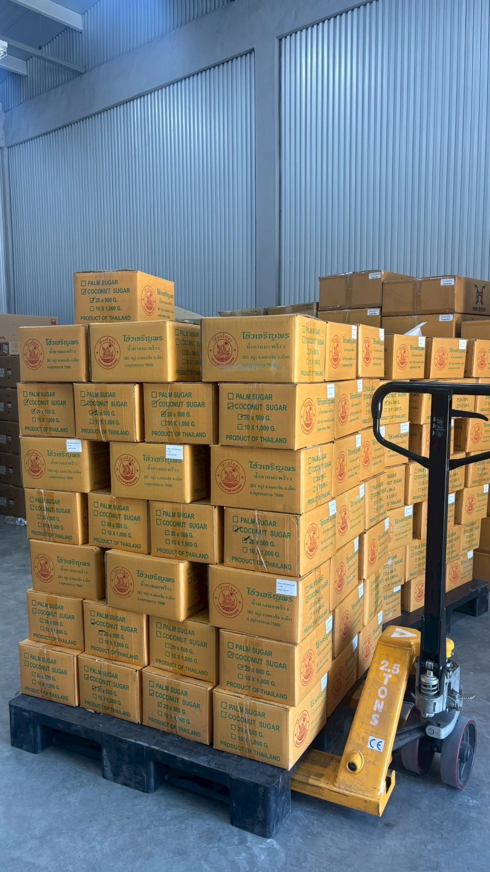 Container loading and export preparation for Thai food products