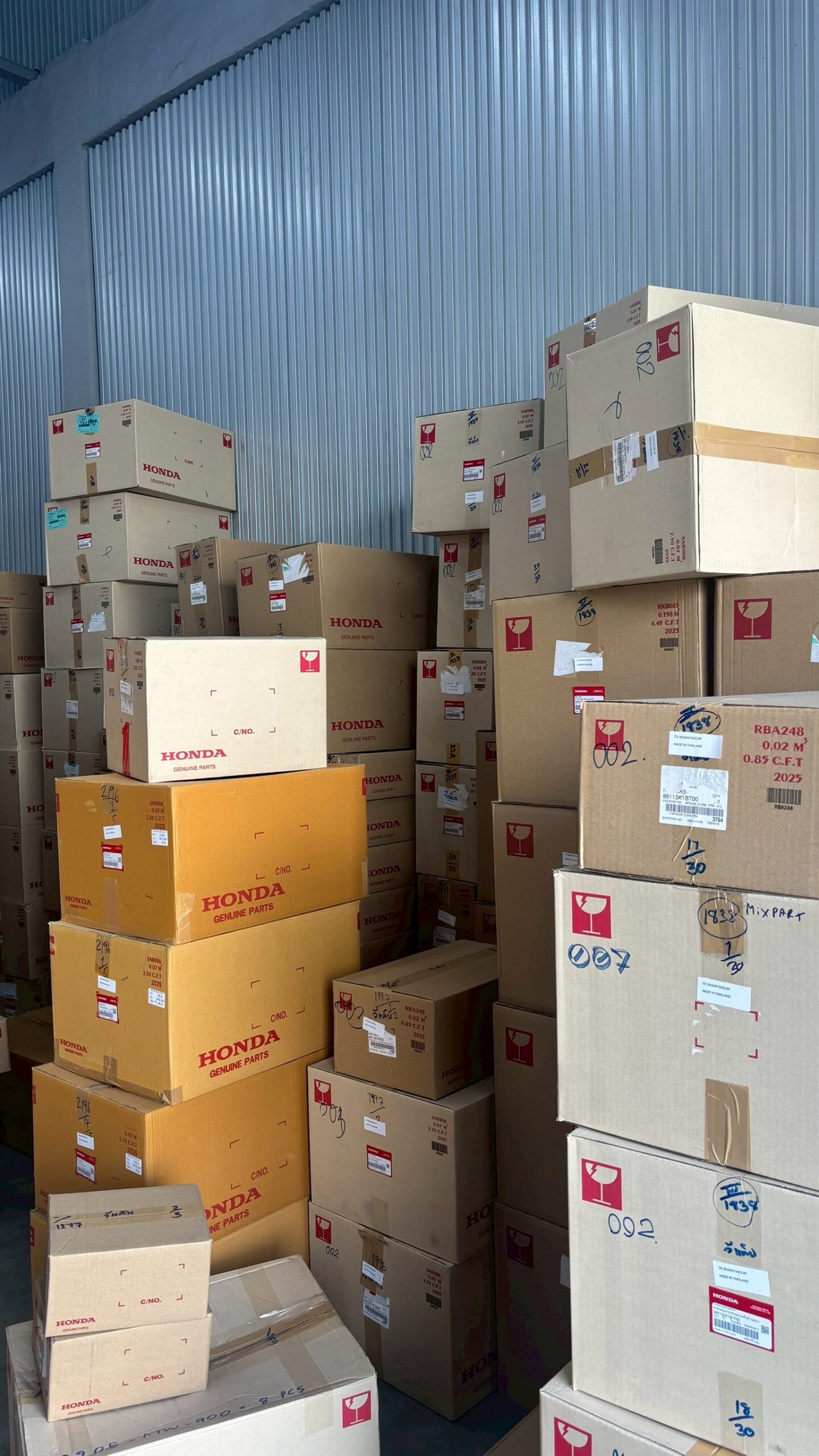 Genuine motorcycle spare parts inventory in Thailand