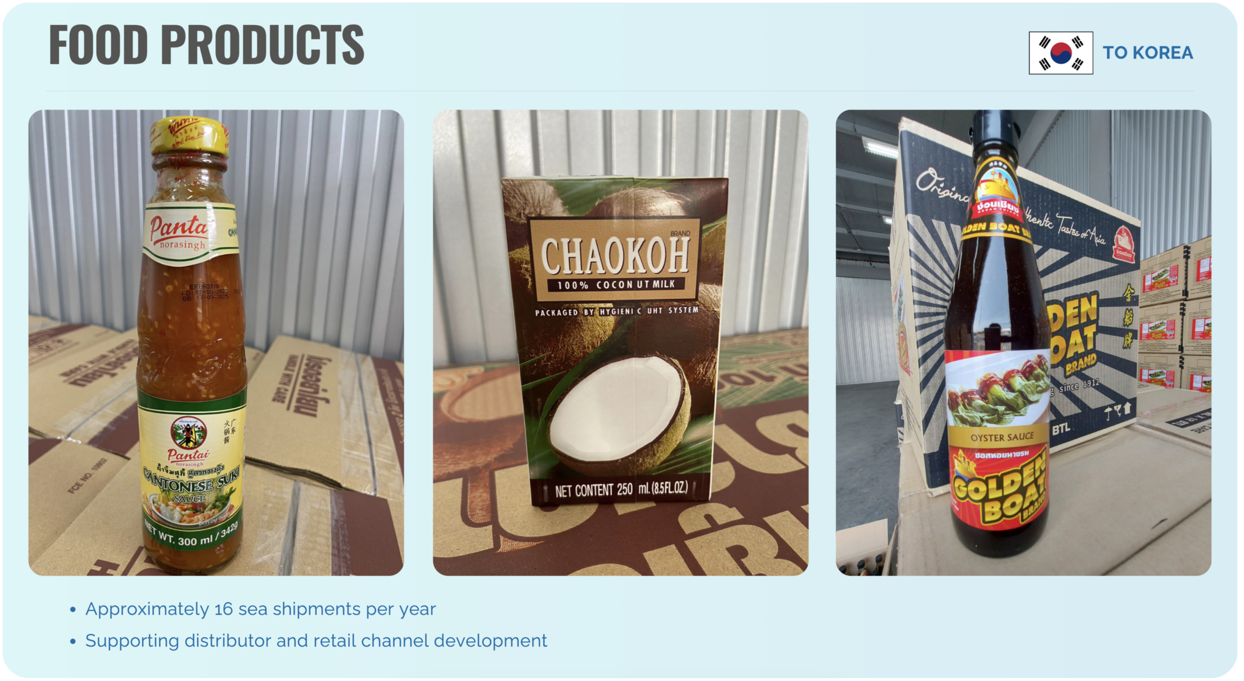 Thai food products sourced by VLAB