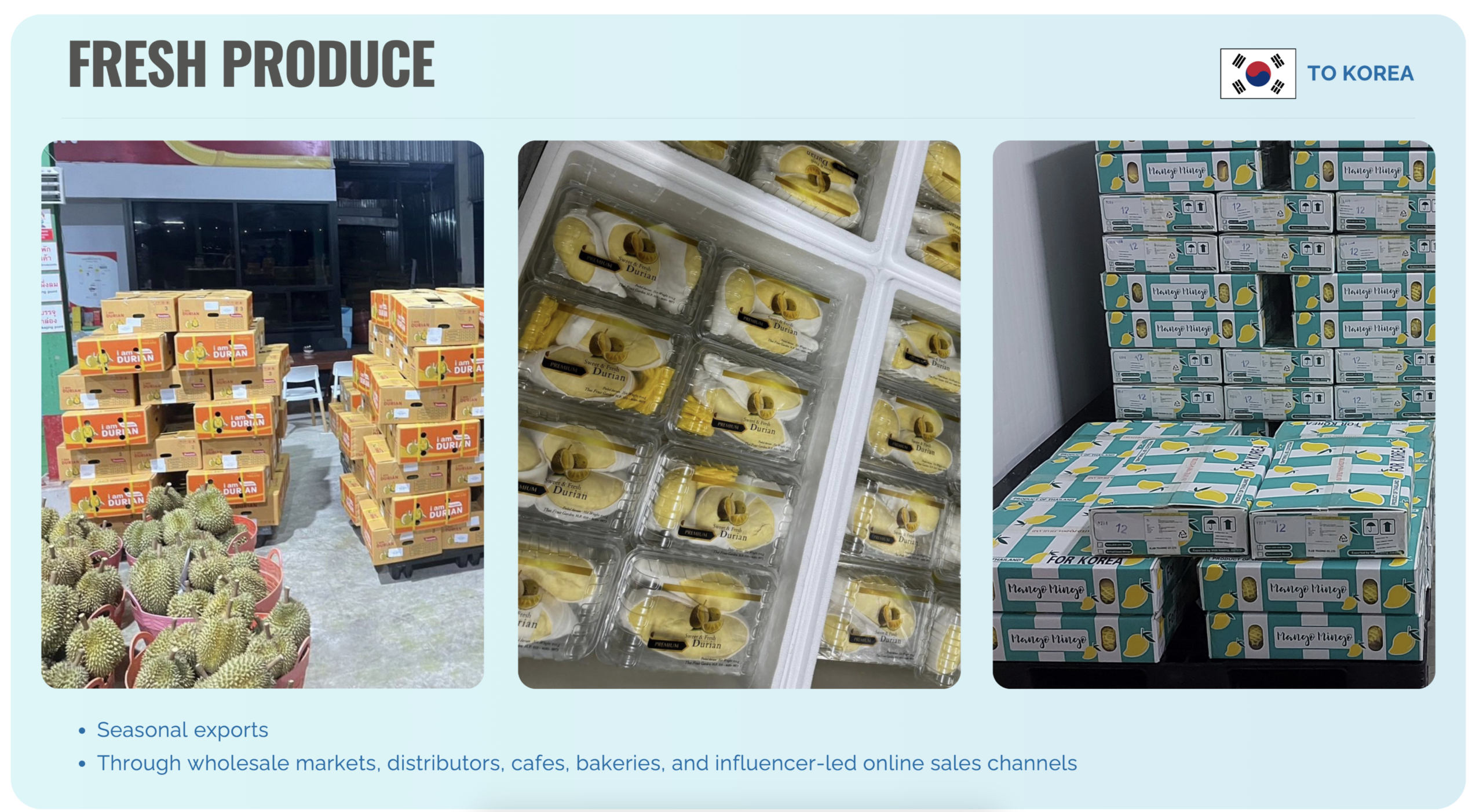 Thai fresh produce export preparation